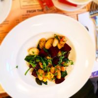 Beet gnocchi  at Albert's Eatery in Whitby