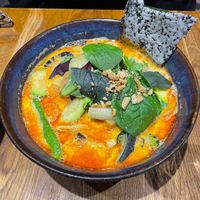 The mystery soup – it might be Monk Soup, which we ordered, but it doesn’t seem to match the description  at An Vegan House  in Hamburg