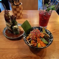 Nice! Summer rolls and --- Tofu with vegetables  something ;) at An Vegan House  in Hamburg