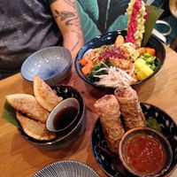 We shared 1 large bowl and 2 smaller bowls between 2 and shared a dessert at An Vegan House  in Hamburg