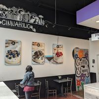 Selfie Wall at Cinnaholic in Seattle