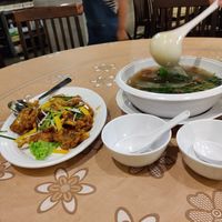 Sweet and sour mushroom and soup at Juz Vegie in Shah Alam