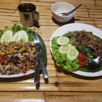 Bean Salad and green Curry at Vegan Phangan in Koh Phangan