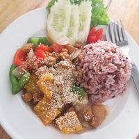 Bell Peppers with rice, tempe and sesame sauce 😍😍 at Vegan Phangan in Koh Phangan