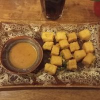 "DAU FU RANG MUOI" (Crispy Baked Tofu with a Creamy Peanut Dip) at East Moon in Berlin