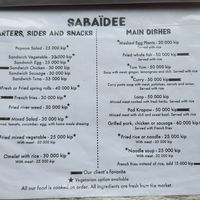 Menu at Sabaïdee in Phonsaly