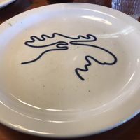 Even the plates are themed!  at Mooses Tooth in Anchorage