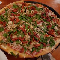Vegan Pizza with Sundried Tomatoes, Spinach and Mushrooms at Mooses Tooth in Anchorage