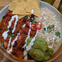 Jackfruit and black bean chilli at Vertigo - Cross St in Manchester