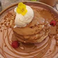 Lotus pancakes at Vertigo - Cross St in Manchester