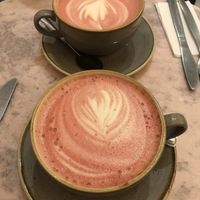 Red velvet lattes - delicious!   at Vertigo - Cross St in Manchester