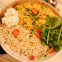 Sweet potato curry - delicious and filling at Vertigo - Cross St in Manchester