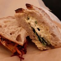 Sandwich of the day: 1 tofu (style or egg mayo ), the other one vegetables and houmous at Vertigo - Cross St in Manchester