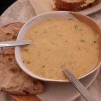 Corn soup at Vertigo - Cross St in Manchester