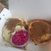 Delicious mushroom pie with mashed potato at Vertigo - Cross St in Manchester