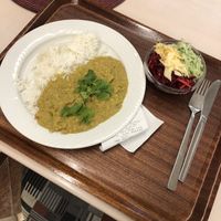 Lentil dhal (1/2 portion) and small mixed salad  at Ananda in Liberec