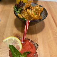 Fab Smoothies and "Too Much Room" Mushroom Fries! at Brainwave Cafe in Sydney