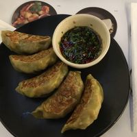 Vegan gyoza at Wagamama in Muscat