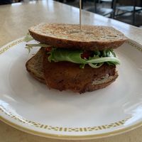 Vegan breakfast sandwich with tempeh bacon... delicious! at Forage Market in Portland