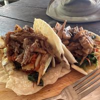 Pulled jackfruit tacos. Absolutely AMAZING!!  at Benny's On The Beach in Koh Lipe