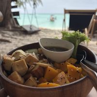 Mango salad with a view  at Benny's On The Beach in Koh Lipe