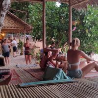 Area to lie down with drinks and/or food at Benny's On The Beach in Koh Lipe