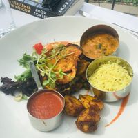 Baked aubergine flavoured with garlic  at The Devil in Rye in Rye