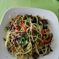 Vegetarian plate (ordered pasta only with vegetables without nuts and dry fruits) at Salgueiro  in Porto Moniz
