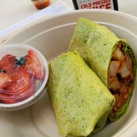 Vegan burrito at Revolucion Coffee & Juice in San Antonio