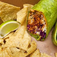 Vegan burrito at Revolucion Coffee & Juice in San Antonio