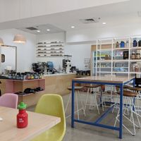 Minimalist decor at Revolucion Coffee & Juice in San Antonio