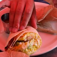 New breakfast burrito   at Millie's in Pasadena