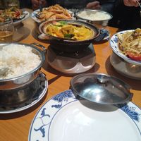 Chop Suey (right), Thai Curry (centre), Kung Po (left) all veganized at Shanghai in Korbach