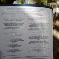 Menu: vegetarian burgers (some vegan, or can be made vegan on request) at Ike's Quarter Cafe in Nevada City