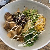 Garden scallop poke bowl   at Joy of Flora in Adelaide