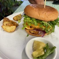 Beif burger  at Joy of Flora in Adelaide