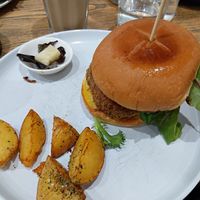 Hawaiian burger at Joy of Flora in Adelaide