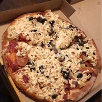 I was picking on the cheese?I didn’t make it look the best but tastes amazing! at Panago Pizza in Airdrie