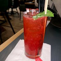 Sour strawberry and lime cocktail at Japanika  in Afula