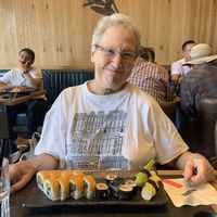 Enjoying the sushi  at Japanika  in Afula