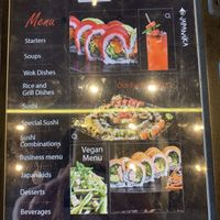 Menu  at Japanika  in Afula