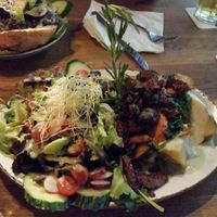 Ofenkartoffel mit Salat at Mokel Bar in Muenster