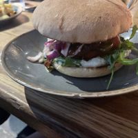 BBQ a bit Hot Burger  at Mokel Bar in Muenster