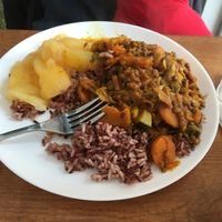 Dhal with apples and wild rice  at Potiron et Ciboulette in Angers