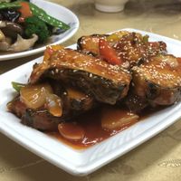 Maybe vegetarian fish? at ShìJiè SùShí 世界素食 in Taipei