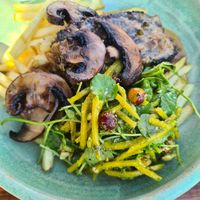 Main item - mushroom hache. Delicious!! at Fellpack in Keswick