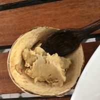 The owner gave me a sample of the local palm sugar that she had put in the dish and explained how it’s made  at Bar Ang in Battambang