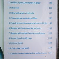 Menu at Bar Ang in Battambang