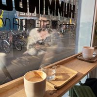Oatmilk latte  at Hummingbird in Amsterdam