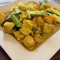 Tofu curry stir fry #Veganuary at Kaun Im Yok in Vientiane